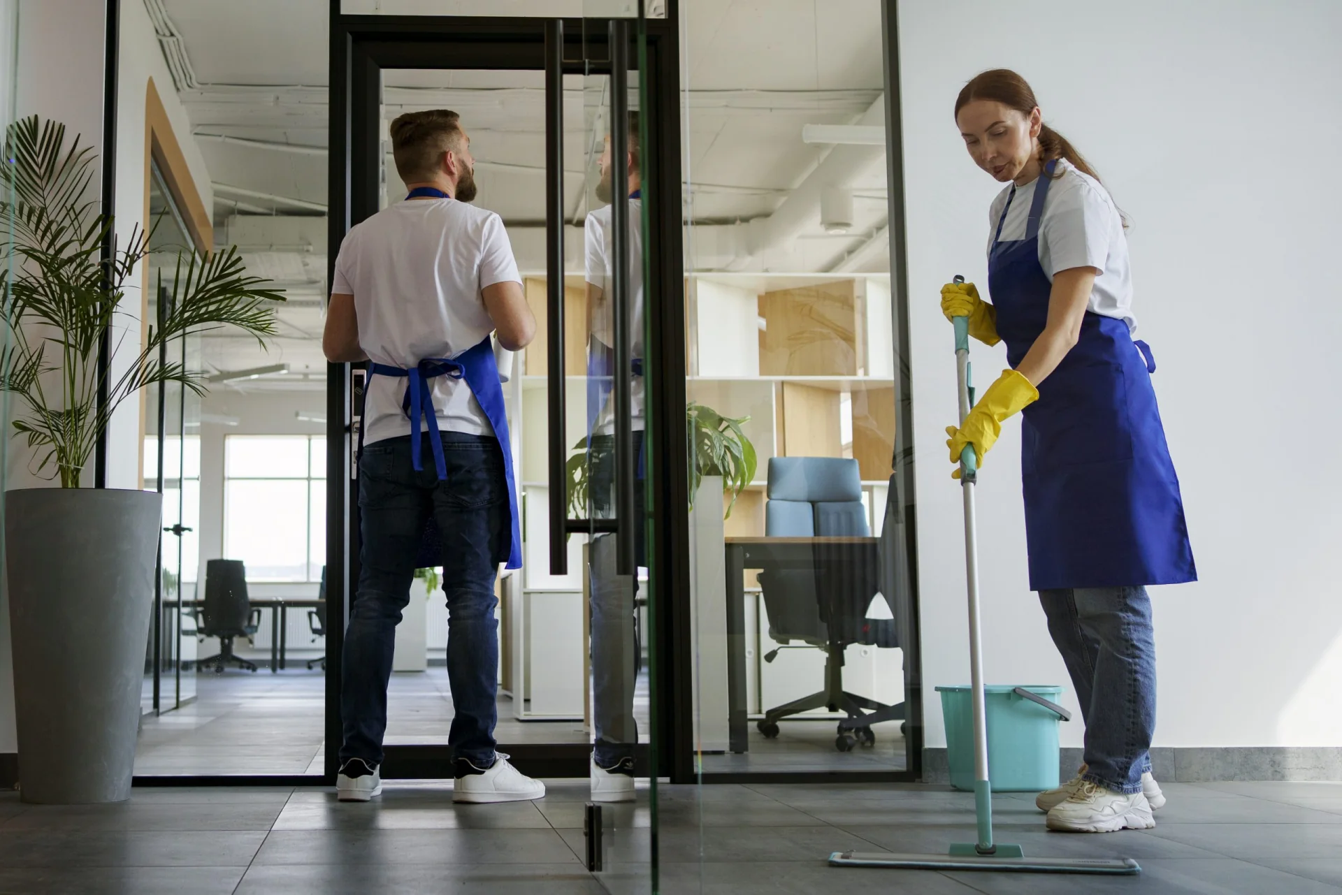 NewClean team cleaning an office